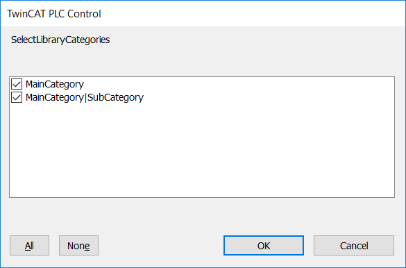 Select library categories