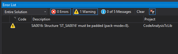 SA0016 must be padded